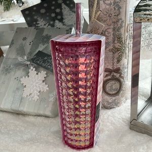 NEW Gem Tumbler with straw iridescent Pink 🩷24oz PBA Free Condensation free